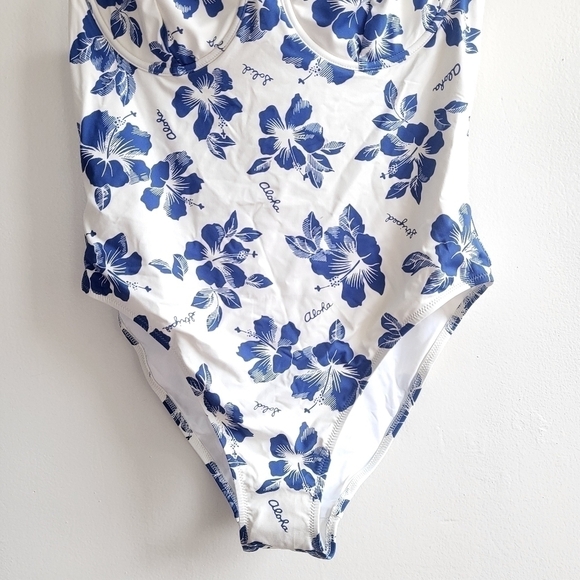 New Solid & Striped Taylor Bow Embellished Aloha Floral Print Swimsuit Large - Picture 14 of 17